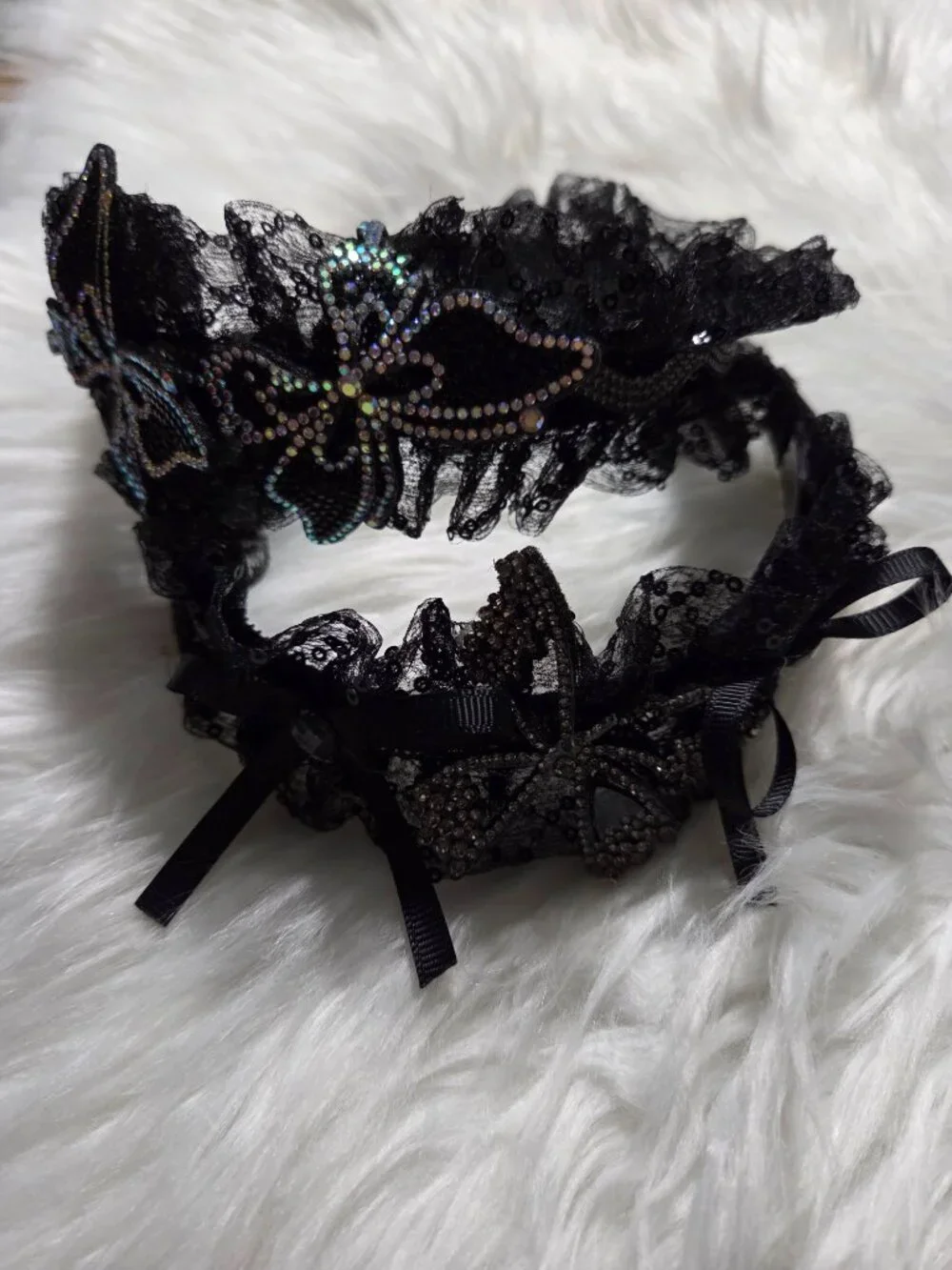Set of 2 Butterfly Accent Tulle Headbands